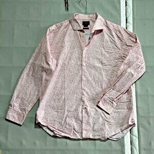 1670 Brand Slim Fit Stretch Button Up Dress Shirt Floral Pink Men's 17.5 34/35